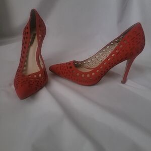 Red suede heels!!